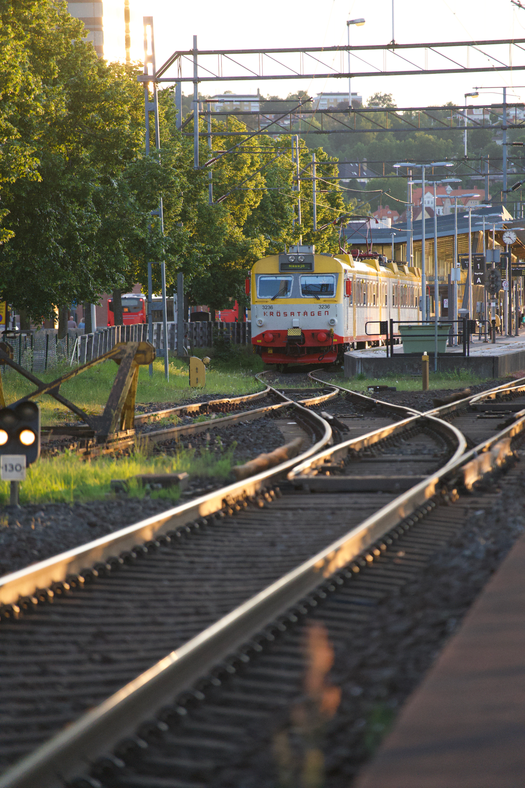 Train waiting to leave the station